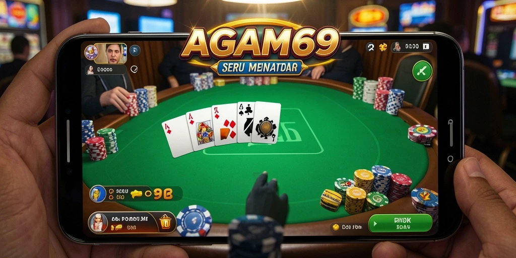 Tampilan gameplay AGAM69 yang mendebarkan dalam permainan Poker.