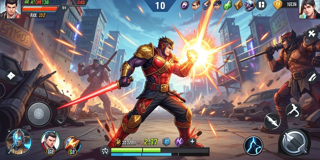 Tampilan menegangkan dari gameplay Fighting di ATOM138.