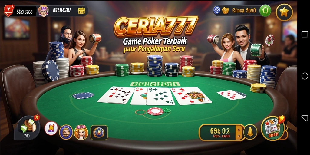 Tampilan menarik dari gameplay Poker di CERIA777.