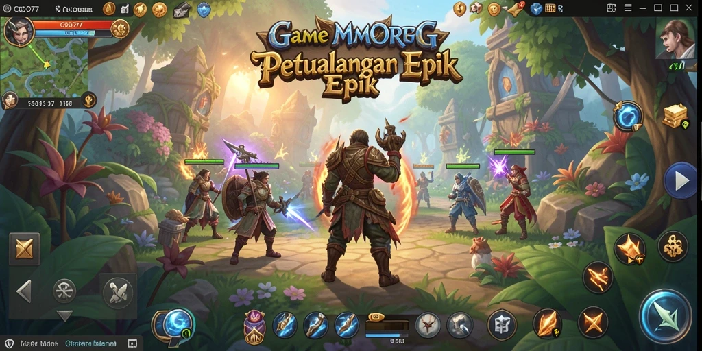 Tampilan epik gameplay <strong>COO77</strong> dalam dunia MMORPG yang luas.