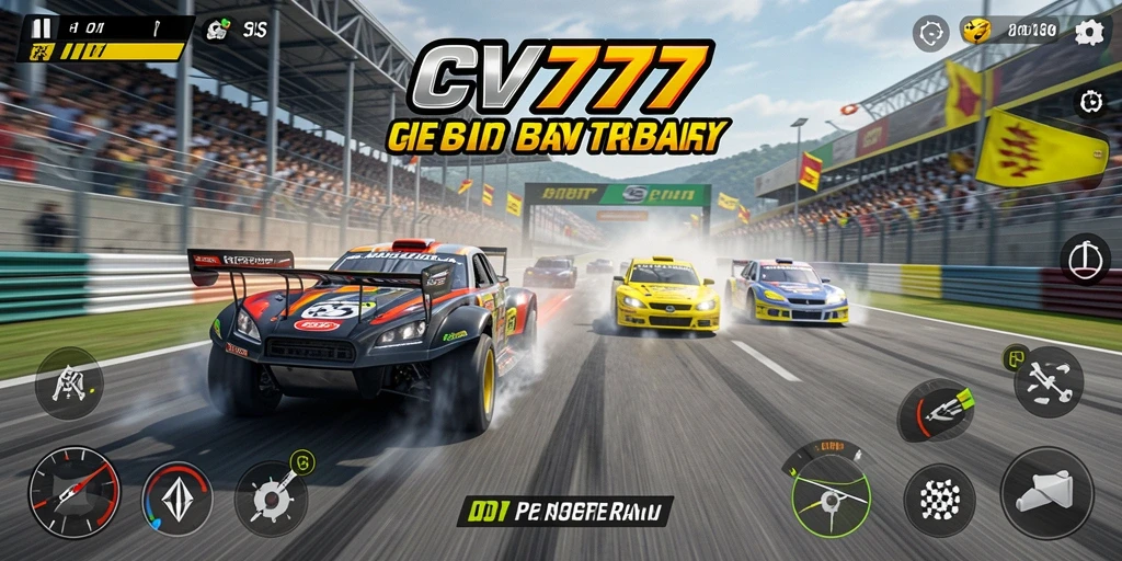 Gameplay Racing yang mendebarkan dalam CV777 dengan mobil cepat dan trek menantang.