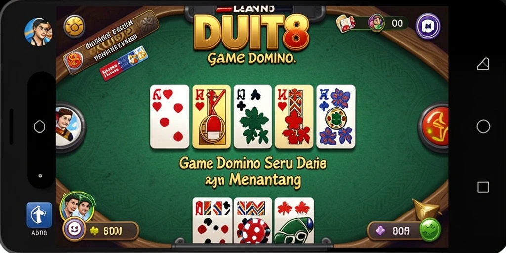 Screenshot gameplay Domino DUIT8 yang menampilkan keseruan bermain.