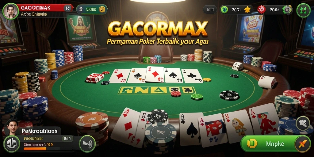 Tampilan utama gameplay Poker GACORMAX yang menarik.