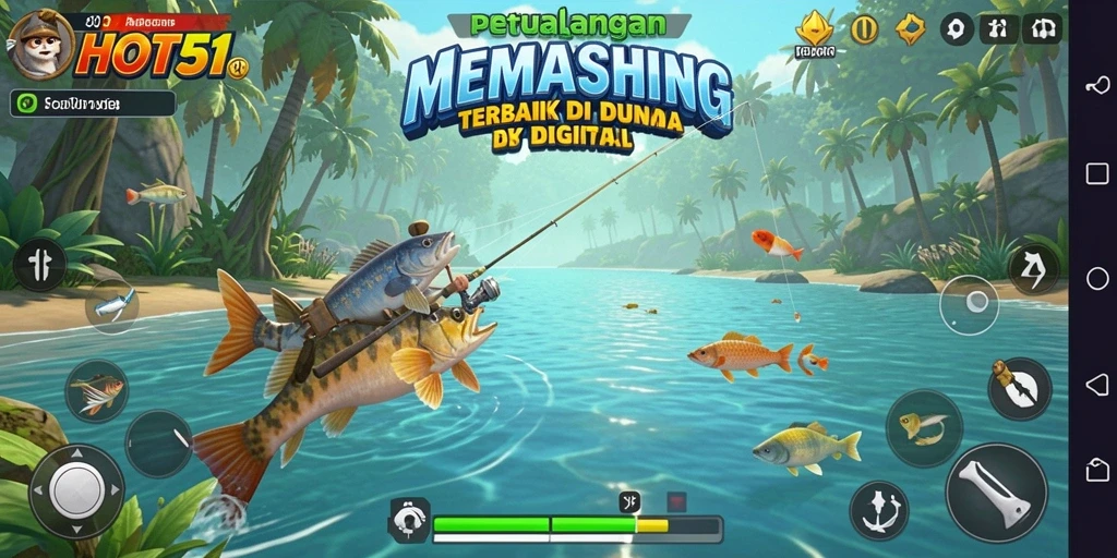 Gameplay seru HOT51 dengan aksi memancing yang mendebarkan.