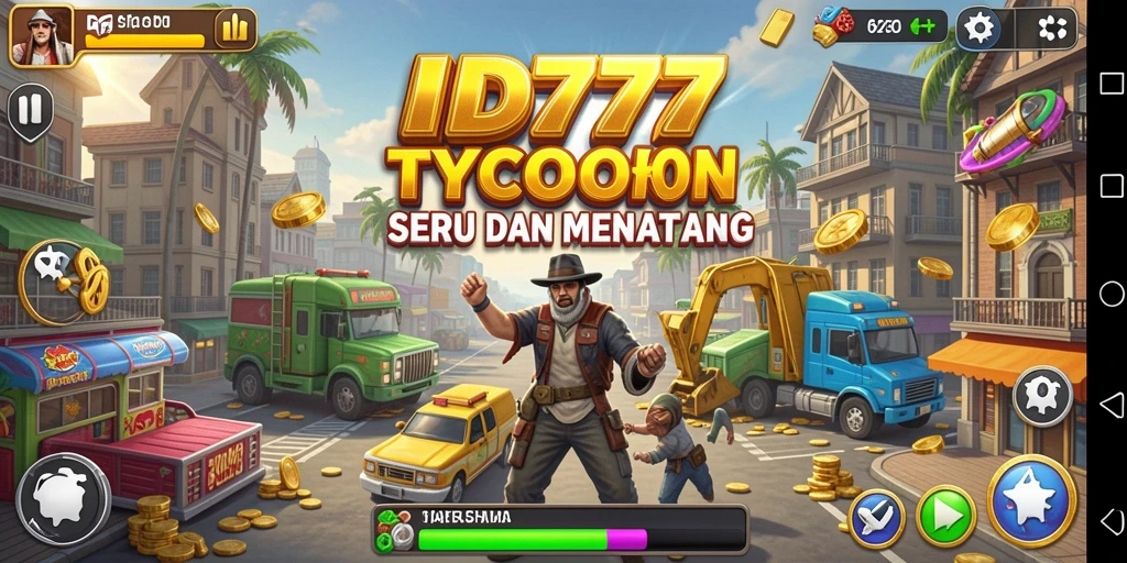 Gambaran gameplay ID777 yang menarik dan seru dalam membangun bisnis Tycoon.