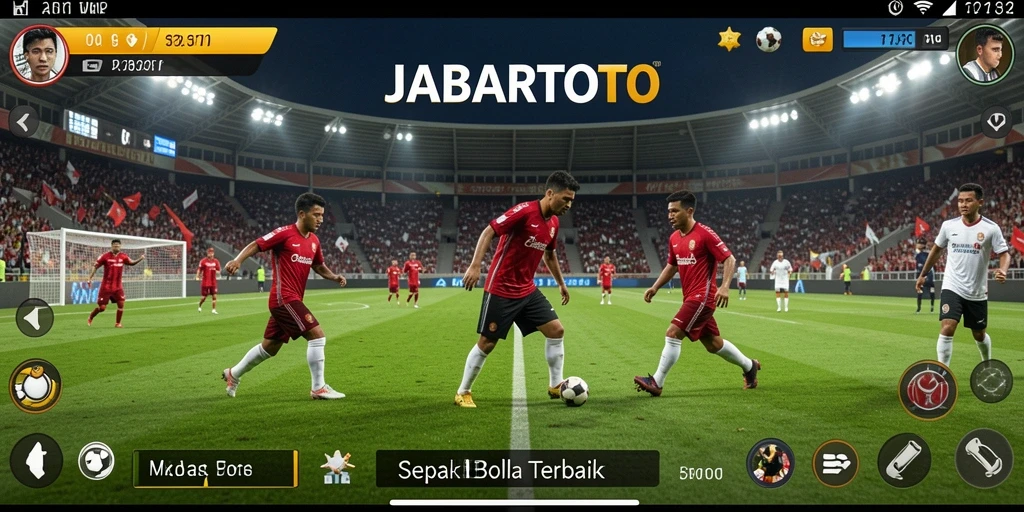 Gameplay seru JABARTOTO dengan aksi sepak bola mendebarkan.