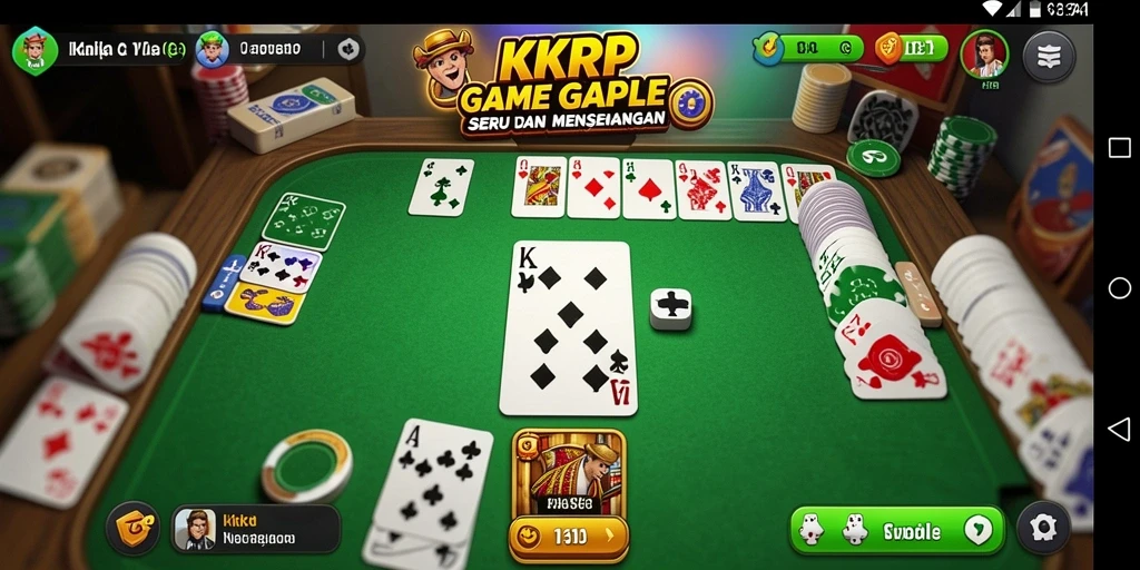 Screenshot gameplay KKRP dengan suasana permainan Gaple yang seru.