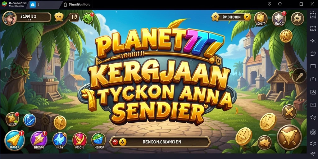 Gameplay Tycoon seru di PLANET77 dengan bangunan yang megah.