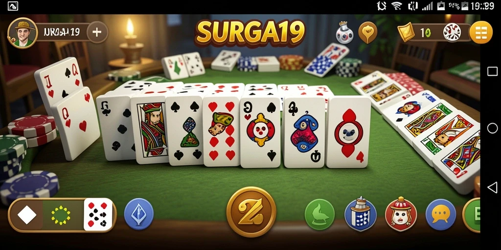 Gameplay seru dalam SURGA19 dengan tampilan grafis menarik.