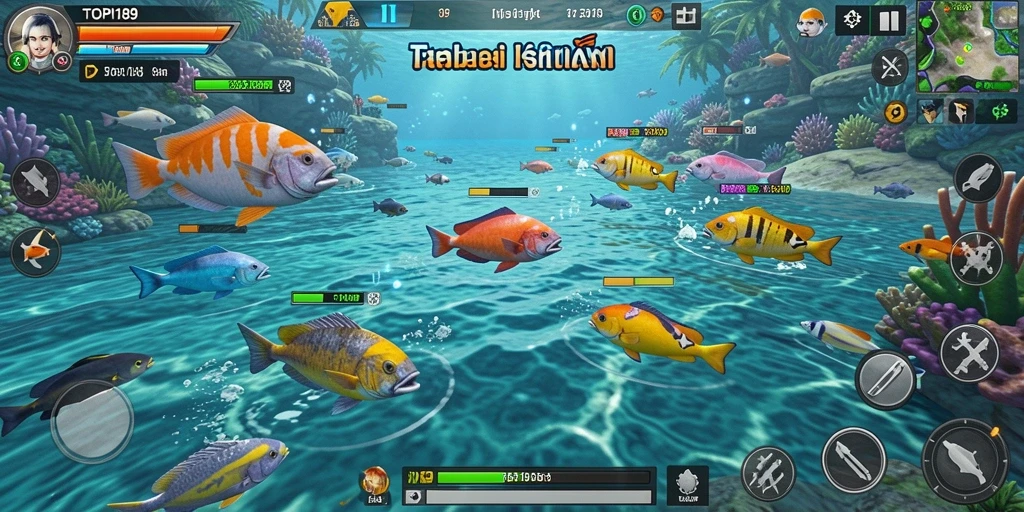 Tampilan gameplay Tembak Ikan yang seru dan menegangkan di TOPI189.